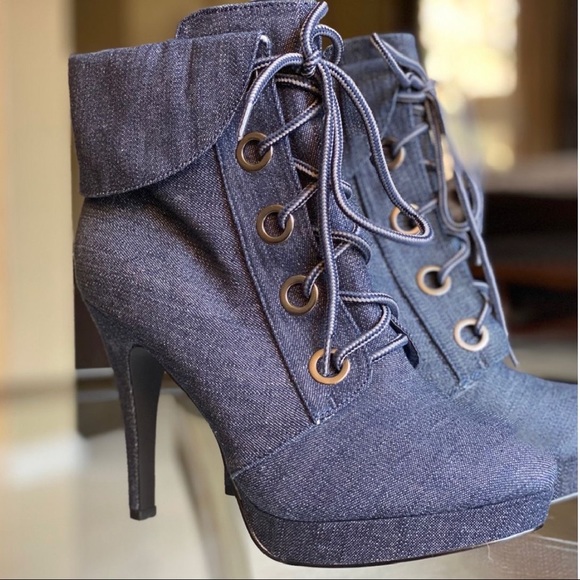 NEW Denim Jean Boots - Picture 2 of 7